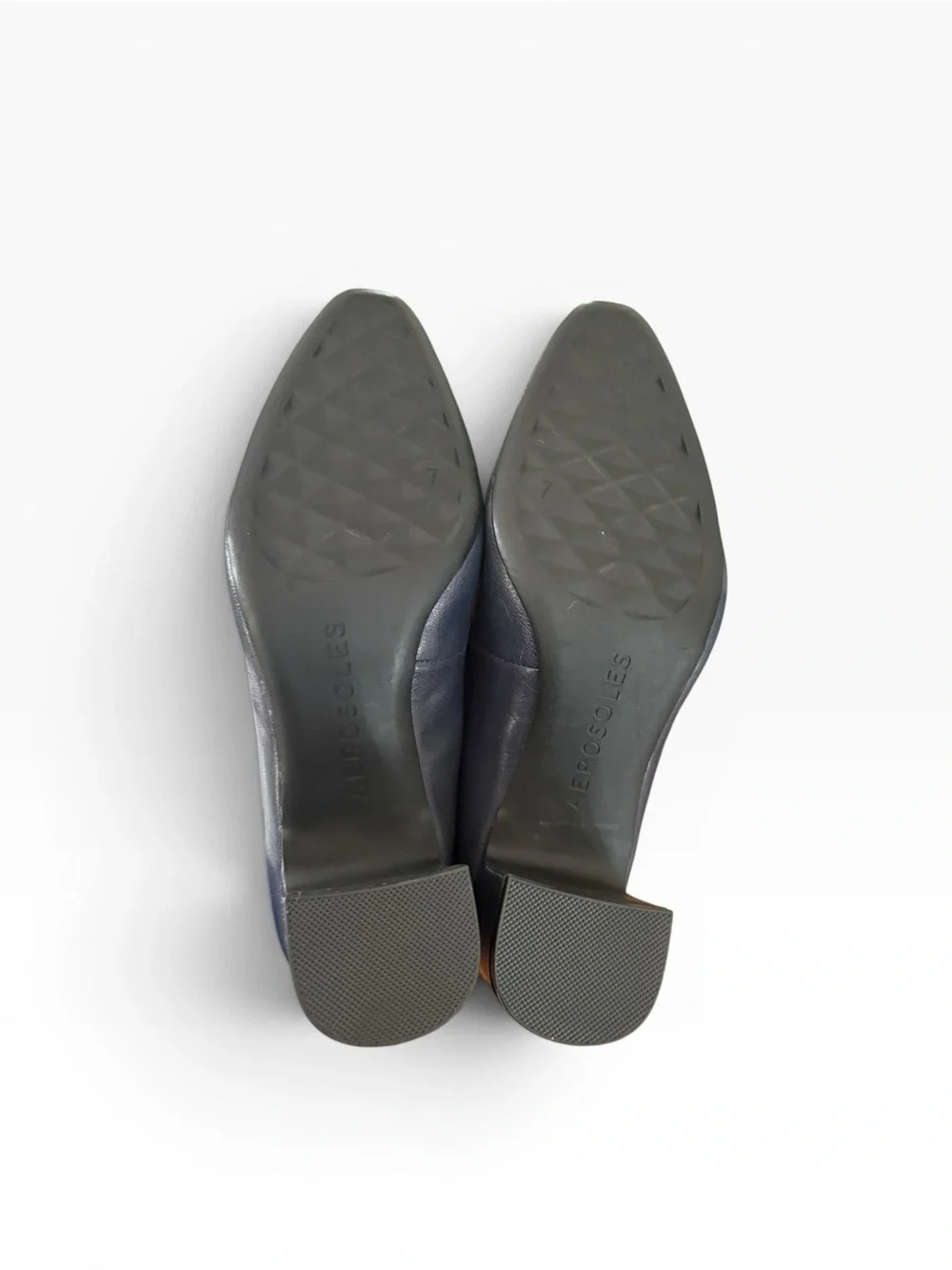 Aerosoles Minetta Navy Leather Block Heel Pump Office Wear Sz 7